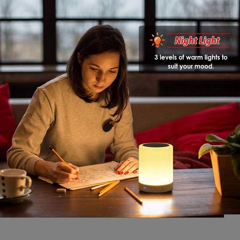 Link Bluetooth Wireless Multi-Color Mood Setting Night Light Speaker Touch Control Great for Nightstands Offices Bedrooms Makes a Perfect Gift, 4 of 7