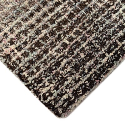 Handmade Charcoal Geometric Wool 5' x 7' Tufted Rug