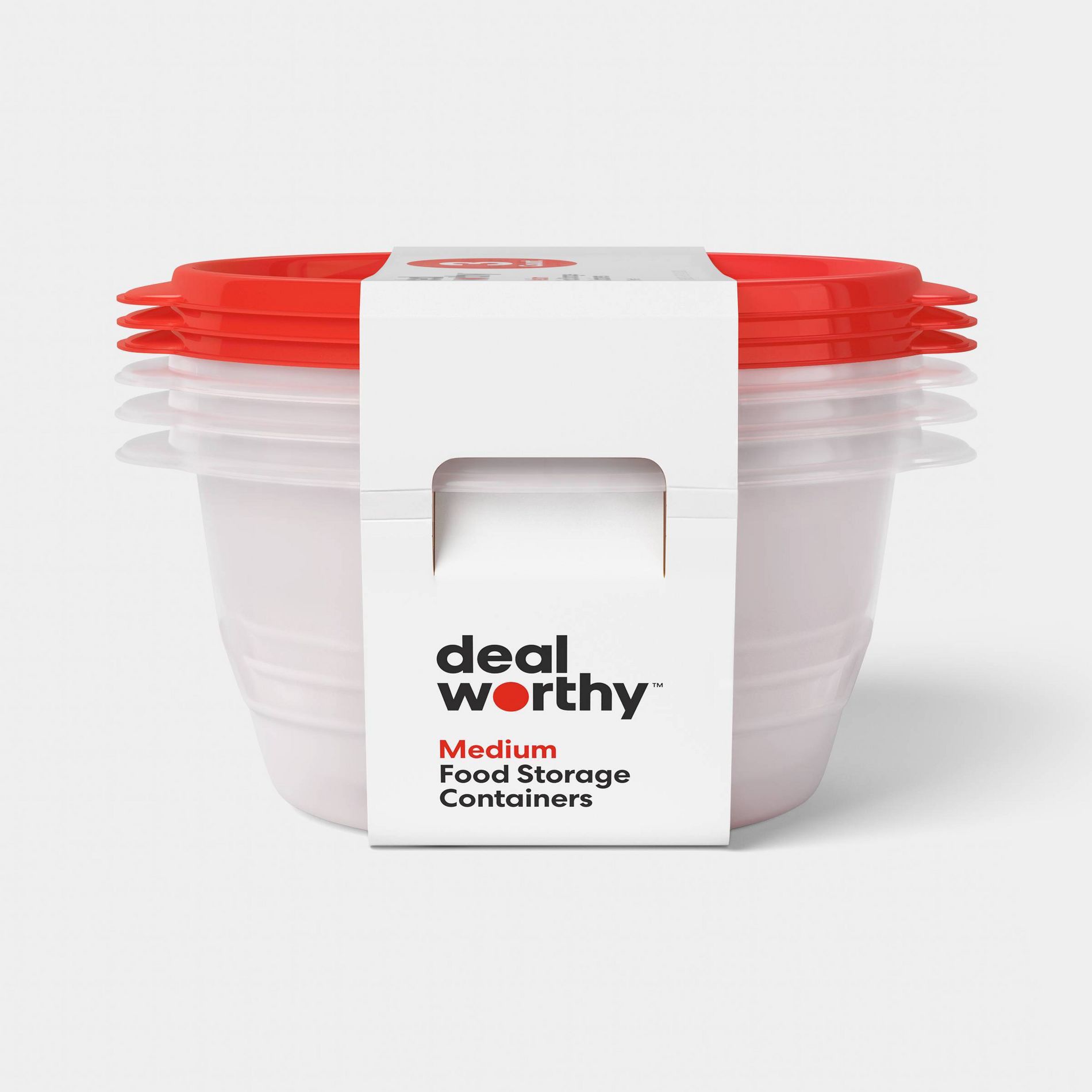 Medium Round Bowl Food Storage Containers - 48oz/3ct - Dealworthy™