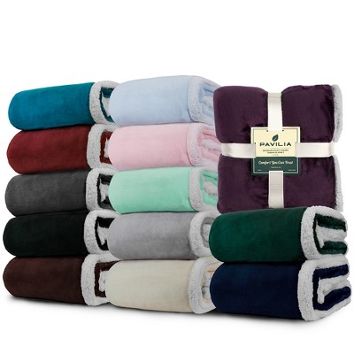 Blush Pink Twin Reversible Sherpa Fleece Blanket