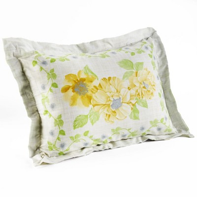 Lakeside Floral Vine Standard Size Sham - Decorative Flower Pillow Case