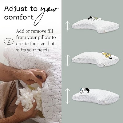 Queen Crescent Memory Foam Pillow with Adjustable Fill