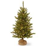 4ft National Tree Company Pre-Lit Kensington Burlap Artificial Tree with 150 Clear Lights