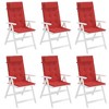 vidaXL Highback Chair Cushions in Bright Red Oxford Water-Resistant Fabric - Set of 6 Suitable for Indoor and Outdoor Furniture - 3 of 4