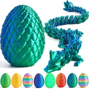 Joyfy 8Pcs 3D Printed Dragon Eggs with Laser Color Dragon, Articulated Magic Toys for Easter Basket Stuffers Party Favors and Classroom Prize Supplies - 1 of 4