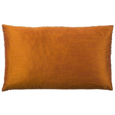 Burnt Orange Geometric Sequin Accent Pillow with Polyfill