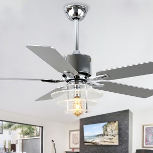 Bella Depot 52" Modern Ceiling Fan with Light Kit and Remote Glass Cage Ceiling Fan - 1 of 4
