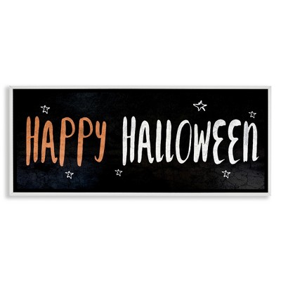 Stupell Industries Happy Halloween Spooky Stars Black Framed Giclee Art