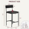 25.5 Inch Bar Stools, Upholstered Counter Height Stools with Backrest and Footrest for Kitchen Island Dining Room - 2 of 4