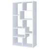 Modern White Geometric Bookcase  7-Tier Zig-Zag Storage Shelf, MDF & Laminate Display Stand for Living Room, Office, or Bedroom - 3 of 4