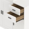 KWPZQEB Twin Size Bed Frame for Kids, Wood Bed Frame with Bookshelf and Movable Wardrobe, Platform Bed with Trundle, No Box Spring Needed - 4 of 4