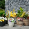 VisioGear 3PCS Ceramic Flowerpot, Modern Planter for Patio, Garden, Windowsill, Ancient White, 15"*15"*12.6" - 2 of 4