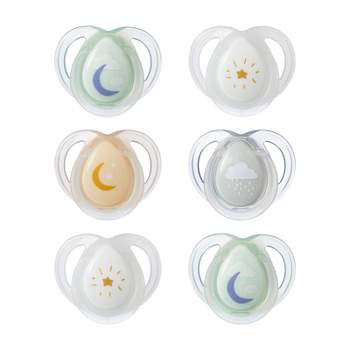 Tommee Tippee Night Pacifier 0-6m - White and Gray - 6pk