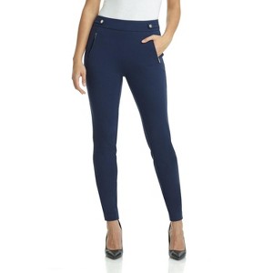 Rekucci Women's Secret Figure Pull-On Stretchy Knit Skinny Pants – Office Yoga Style, Tummy Control, Professional Look - 1 of 4
