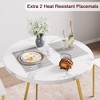 Round Dining Table Set for 2, Modern Kitchen Table Chairs Set of 2,Small Dining Room Table Set with 2 Upholstered Chairs - 4 of 4