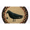 Earth Rugs Crow & Star Round Trivet – 10"x10" Braided Natural Fiber Hot Pad with Primitive Blackbird and Star Design - 3 of 3