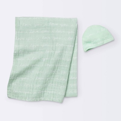 Hospital Gift Set with Hat I Love You Script - Cloud Island™ Mint