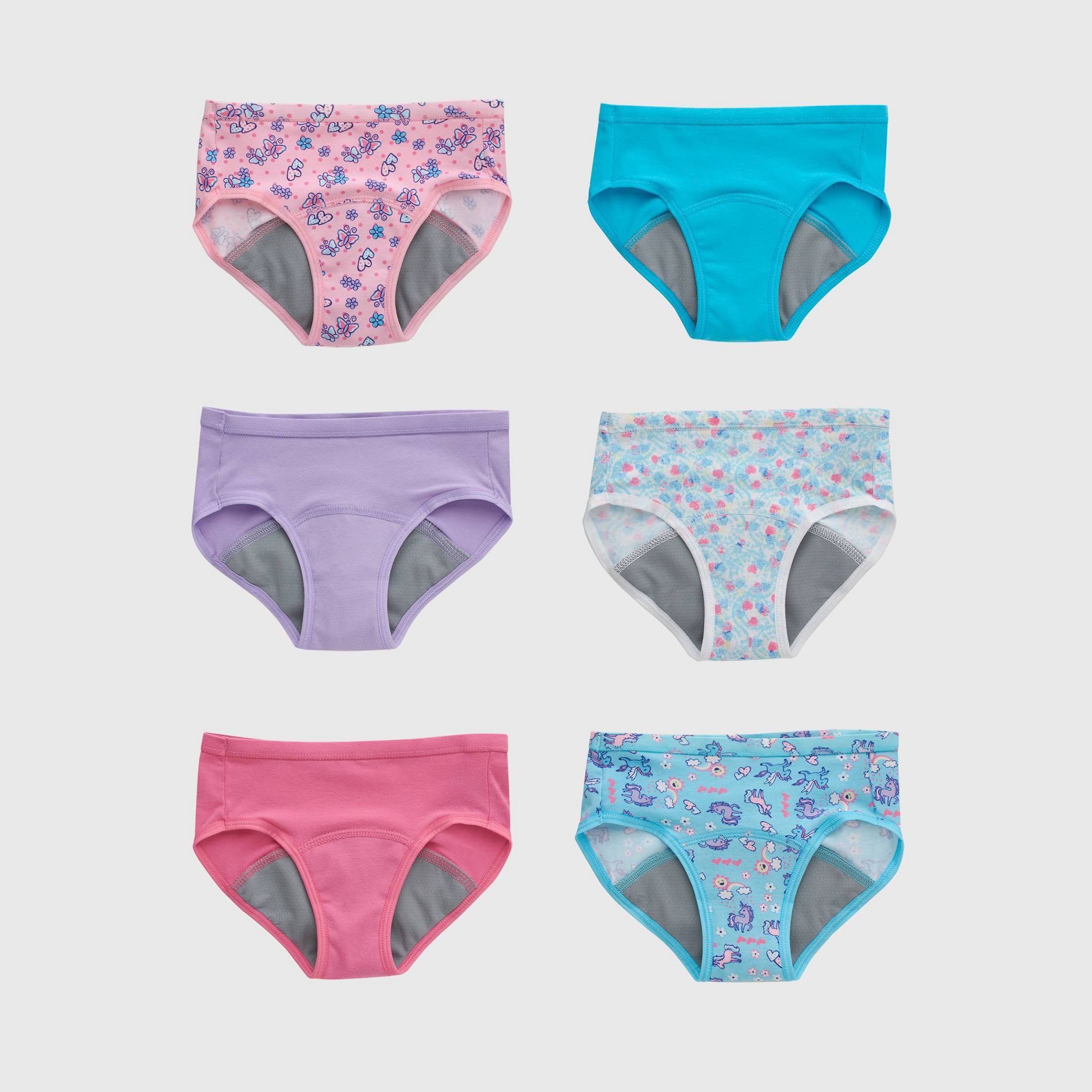 Hanes Toddler Girls' 6pk Training Briefs - Colors May Vary 2T-3T: Cotton Blend, Tagless, Mid Rise, Pull-On Waist, Machine Washable