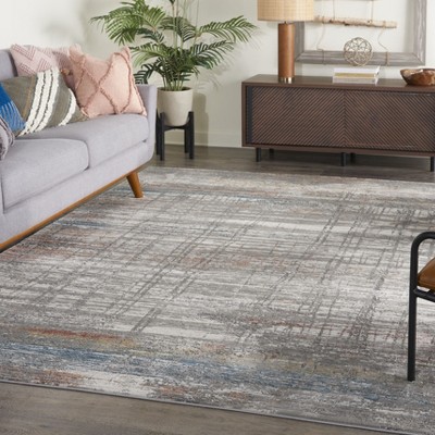 Abstract Mineral Tones 9'3" x 12'9" Synthetic Area Rug