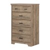 South Shore Queen Musano Headboard Natural Walnut: 5-Year Warranty, Laminated Particle Board, Storage Compartment - 2 of 4