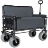 Whisen 3-in-1 Folding Wagon with Bench Seat, 500lbs Capacity, 9"x4" Beach Tires for Camping & Beach - 2 of 4