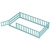 Costway Twin Size Floor Bed with Door & Fence with Safety Guardrails & Slats Support Gray/White/Mint Sky/Icy Aqua/Pink/Beige - 2 of 4