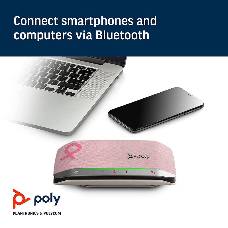 Poly Sync 20 USB-A Pink Personal -Bluetooth Smart -Speakerphone (Plantronics) - Bluetooth, PC/Mac via Included USB-A -Cable, 4 of 7