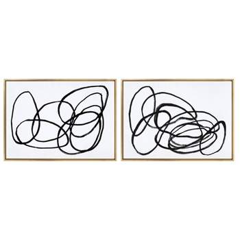 Kate & Laurel All Things Decor (Set of 2) 28"x38" Sylvie Ring of Light and Ring of Light 2 Framed Wall Art Set by Nikki Chu