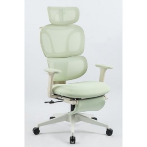 Bestier Mesh Office Chair with Armrest and Footrest, Ergonomic Swivel Desk Armchair for Adults with Adjustable Height, Lumbar Support, Green - 1 of 4