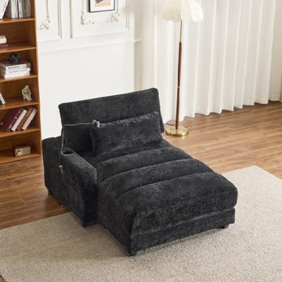 Dolonm Single Recliner Sofa: 300lb Capacity, Chenille Fabric, Ergonomic Design for Living Room/Study