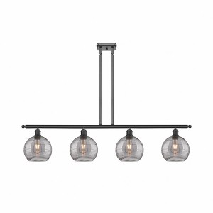 Athens Deco Swirl - 4 Light Island In Industrial Style-10 Inches Tall and 48 Inches Wide - 1 of 1