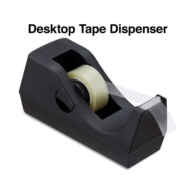 Staples Desktop Tape Dispenser Black 130674, 2 of 7