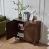 LOVSO 39.4''Buffet Cabinet with Storage, Mid-Century Buffet Storage Cabinet with 2 Doors and Shelves,for Kitchen Room,Walnut - 4 of 4