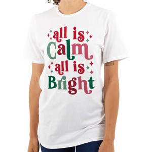 Christmas All Is Calm Song Lyric Womens Graphic T Shirt Tees Brisco Brands - 1 of 4