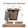BAOURE 28" Brown Square Propane Fire Pit Table, 50,000 BTU Outdoor Steel & Textilene Fire Table with Convertible Lid and Protective Rain Cover - 2 of 4