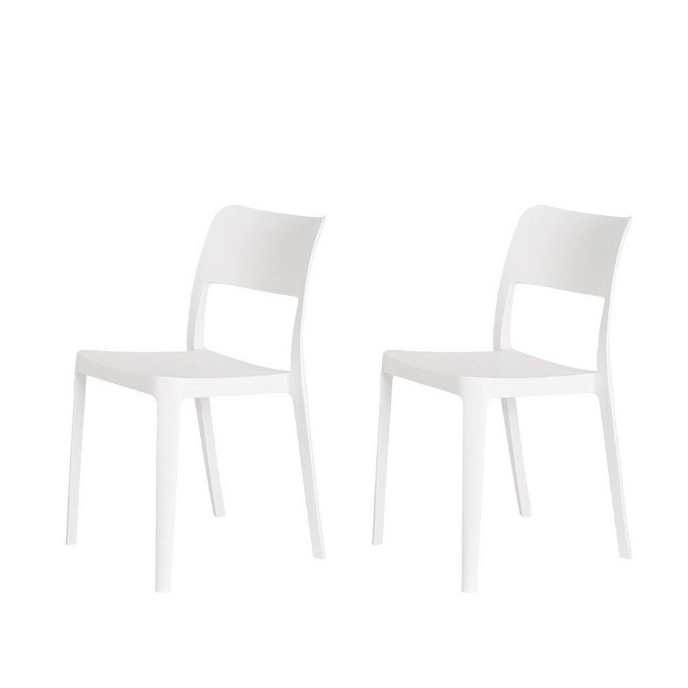 Photos - Garden Furniture Lagoon 2pk La Vie Stackable Patio Armless Chairs White  