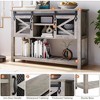 Entrance Cabinet, Double Sliding Door Wooden Storage Cabinet, Sofa Table with Storage and Open Shelves, Farmhouse Entryway Table, Entry Hallway - 4 of 4