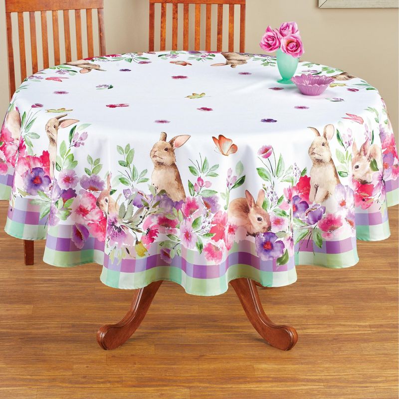 Collections Etc Floral Bunny Tablecloth, 2 of 4
