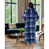 ADR Plush Fleece Robe for Women, Long Hooded Bathrobe with Hood, Plus Size - 3 of 3
