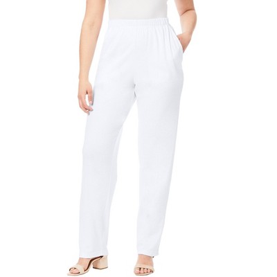 Roaman's Women's Plus Size Tall Straight Leg Soft Knit Pant