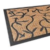 Kate Aurora Ironwork Scroll Designed Coir Bristled Outdoor All Season Welcome Mat With Rubber Trim - 18"x30" - 3 of 4