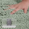 Sage Green Chenille Bath Rug Runner - Extra Long 47"x17", Plush & Absorbent, Non-Slip, Machine Washable - 2 of 4