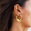 Chunky Gold Hoop Earrings, Hypoallergenic, Trendy for Women Simple and Trendy Style - 4 of 4