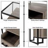 58" 5-Tier Kitchen Pantry Cabinet with Glass Doors and Drawer, Microwave Rack, and Brakeable Casters Wood - 2 of 4