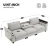 GDFStudio Yedda Multifunctional 96" Chenille Storage Sectional Sofa with Drop-Down Table and Cup Holders - 2 of 4