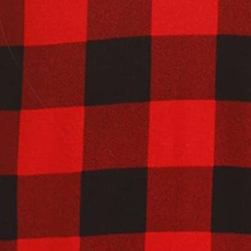 red buffalo plaid with satin trim