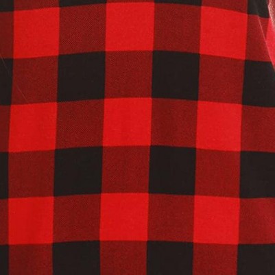 red buffalo plaid with satin trim