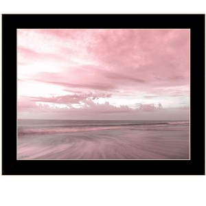 HomeRoots Pink Beach Emotions Black Framed Print Wall Art - 1 of 4