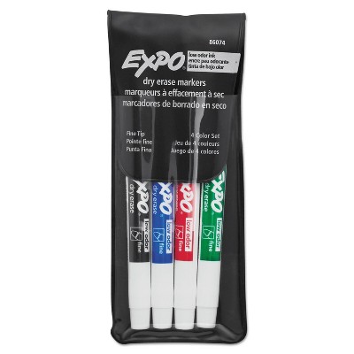 EXPO Low Odor Dry Erase Marker Fine Point Assorted 4/Set 86074