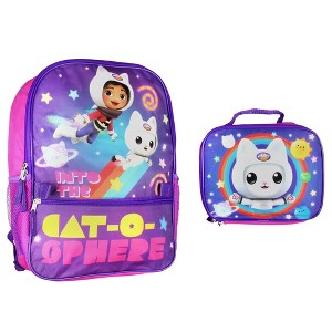 Gabby's Doll House 2 Piece School Travel Backpack Set For Girls With Lunch Bag - 1 of 4